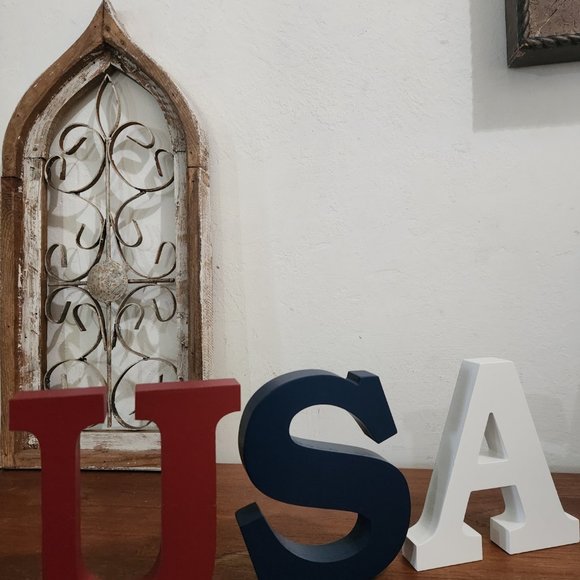 Solid Wood Block USA Letters, Table Top Decor, Home Decor - Picture 4 of 5